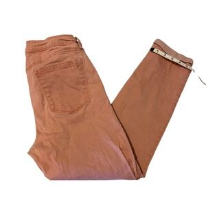 Jessica Simpson Rolled Crop Skinny Jeans Womens Size 12 Pink Salmon